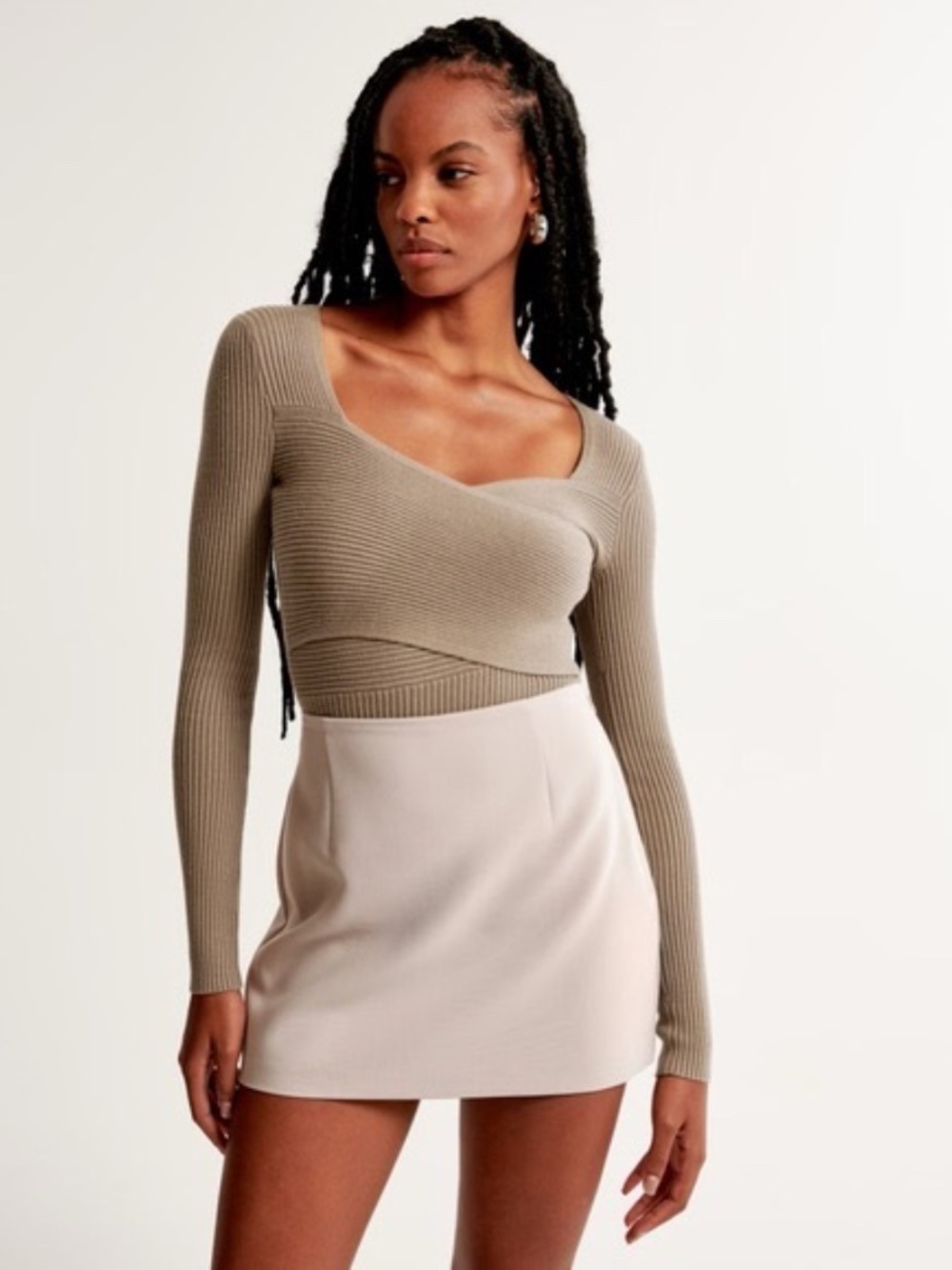 Abercrombie and Fitch Bodysuit Luxe Loft Wrap Sweater